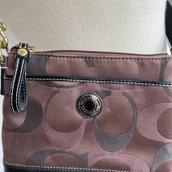 Coach Crossbody Shoulder Bag Brown/Black Swingpack - Picture 4 of 11